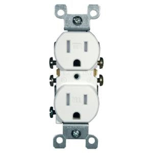 ELECTRICAL RECEPTACLE 2POS 15A 125V INSERT FOR WALLPLATE WHITE
