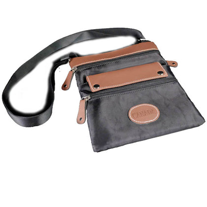 CANADA SOUVENIR FLAP BAG 8X9IN BLACK/BROWN