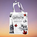 CANADA TOTE BAG B/W+RED MAPLE LEAFS