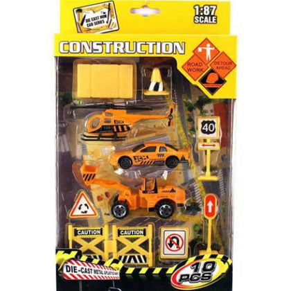 CONSTRUCTION PLAY SET 10PCS DIE CAST
