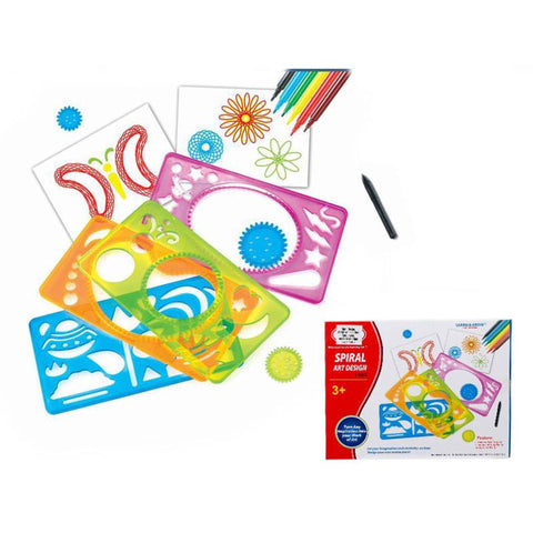 SPIRAL DESIGN ART SET WITH 6 MARKERS COLOUR BOX