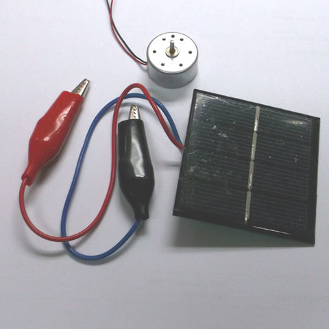 SOLAR PANEL KIT WITH MOTOR .7-5V 2200RPM 2MM SHAFT 2VDC@200MA CEL