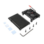 RASPBERRY PI4 B CASE W/DUAL FAN ARMOR BLACK 8.2X5.5X2.2CM