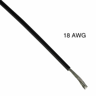 WIRE STRANDED 18AWG 100FT BLACK TC PVC FT1 300V 105C