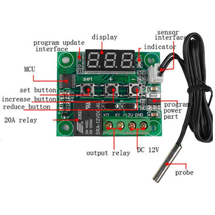 TEMPERATURE CONTROL SWITCH -50C TO 110C 12VDC RELAY 20A/125VAC