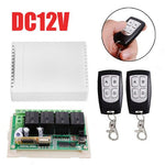 REMOTE CONTROL 4CH RELAY SWITCH {{12V 433MHZ WITH 2 TRANSMITTERS