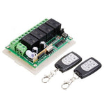 REMOTE CONTROL 4CH RELAY SWITCH {{12V 433MHZ WITH 2 TRANSMITTERS