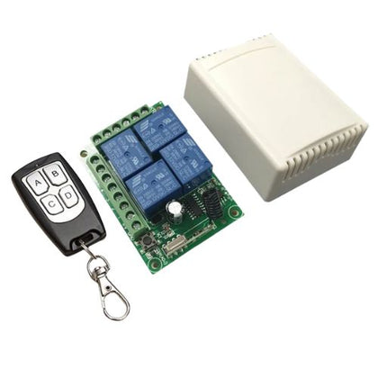 REMOTE CONTROL 4CH RELAY SWITCH 12V 433MHZ WITH 2 TRANSMITTERS