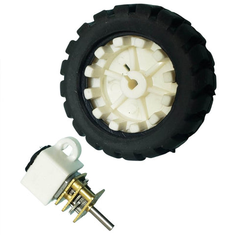 GEAR MOTOR WHEEL SET WITH 1.7IN WHEEL 6V 44MA 890RPM