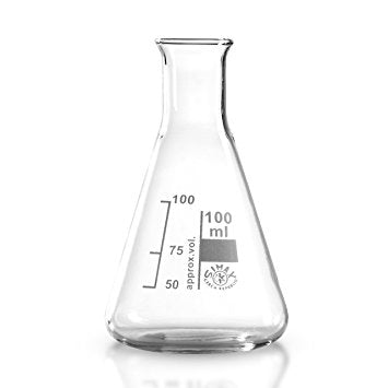 FLASK CLEAR GLASS 100ML GRADUATED