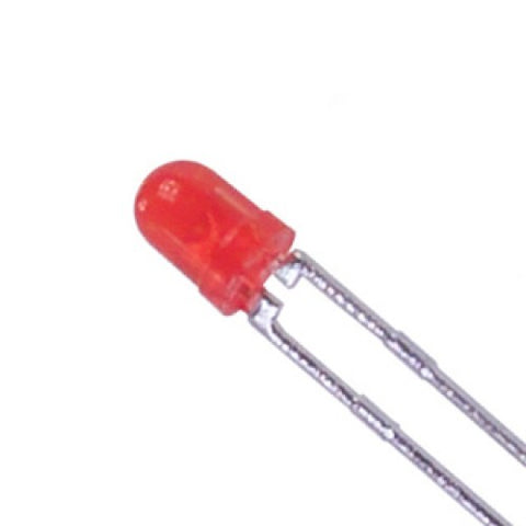 LED3 DIFF RED 4000MCD 2V 5MA