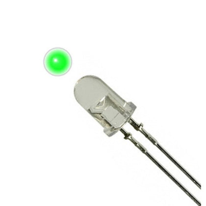 LED3 WATERCLEAR GREEN 5000MCD 4V 20MA
