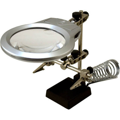 HELPING HAND W/MAGNIFIER LED LIGHT AND SOLDERING STAND