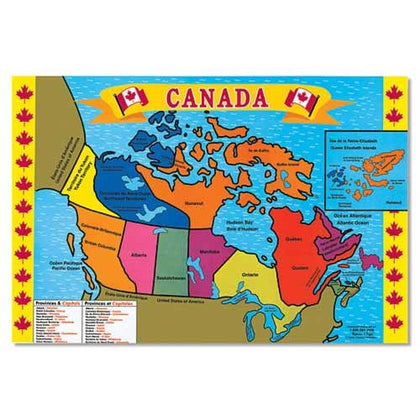 CANADA MAP FLOOR PUZZLE -AGES 3+ 24INX36IN WHEN ASSEMBLED