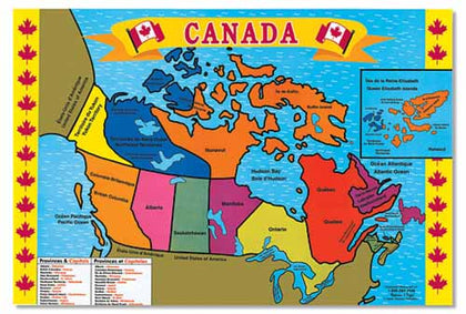 CANADA MAP FLOOR PUZZLE -AGES 3+ 24INX36IN WHEN ASSEMBLED