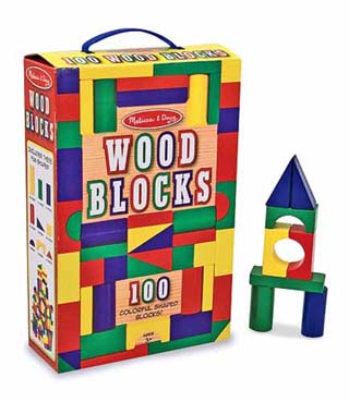 WOOD BLOCK SET {{100 COLORFUL SHAPED BLOCKS