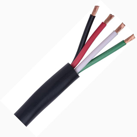 CABLE 4C 22AWG STR UNSH 500FT BLK COIL