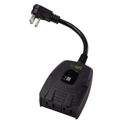 WALL TAP 2-OUTLET OUTDOOR WIFI PROGRAMMABLE CONTROL TIMER BLACK