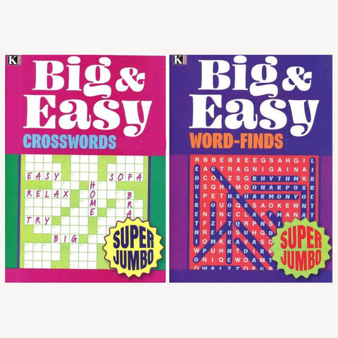 WORD FIND SUPER JUMBO BIG & EASY CROSSWORDS & WORD-FINDS{{