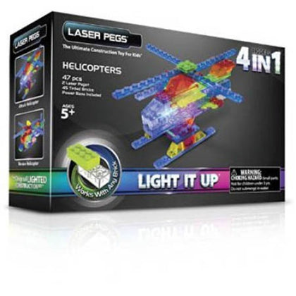 LASER PEGS HELICOPTOR 4 IN 1 45PCS 3XLR44 BATTERIES INCLUDED