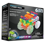 LASER PEGS MONSTER TRUCK 6 IN 1 66PCS 3XLR44 BATTERIES INCLUDED