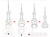 CN TOWER METAL EARTH 3D LASER CUT MODEL