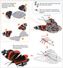 BUTTERFLY RED ADMIRAL METAL EARTH 3D METAL MODEL KITS
