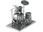 DRUM SET METAL EARTH 3D LASER CUT MODEL