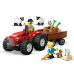 RED FARM TRACTOR WITH TRAILER 116PCS/SET