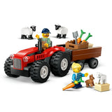 RED FARM TRACTOR WITH TRAILER 116PCS/SET