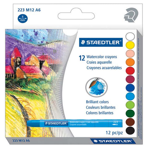 CRAYONS WATERCOLOR 8MM 12PC/SET