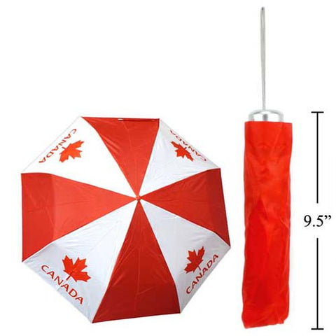 CANADA SOUVENIR FOLDING UMBRELLA W/POUCH 32IN DIAMETER