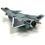 DIE CAST OPTIC FIGHTER JET J-20 9IN  BLACK/GREY ASSORTED COLORS