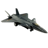 DIE CAST OPTIC FIGHTER JET J-20 9IN  BLACK/GREY ASSORTED COLORS