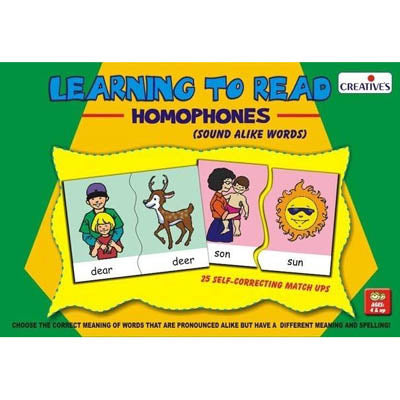 LEARNING TO READ HOMOPHONES {{SOUND ALIKE WORDS