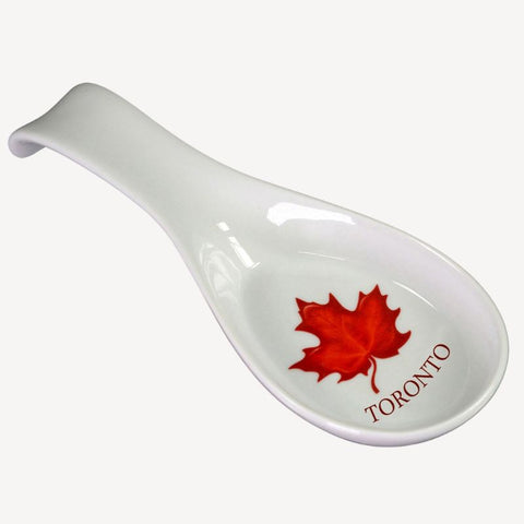 TORONTO SOUVENIR SPOON REST MAPLE LEAF 7.5IN