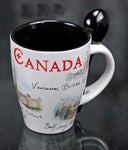 CANADA SOUVENIR MUG W/SPOON COLORED PRINT