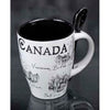 CANADA SOUVENIR MUG W/SPOON BLACK/WHITE