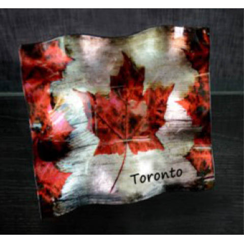 TORONTO SOUVENIR DECO GLASS PLATE 6X6INCH