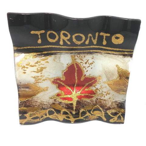 TORONTO SOUVENIR DECO GLASS PLATE 6X6IN