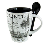 TORONTO SOUVENIR MUG W/SPOON BLACK/WHITE