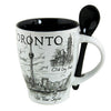 TORONTO SOUVENIR MUG W/SPOON BLACK/WHITE