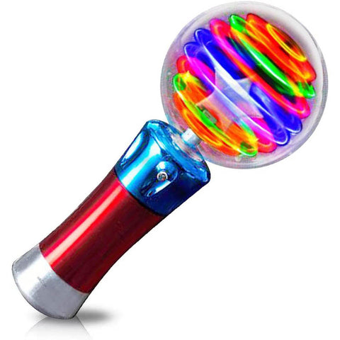 HAND HELD MAGIC SPINNIG BALL FLASHING LED WAND 7.5IN