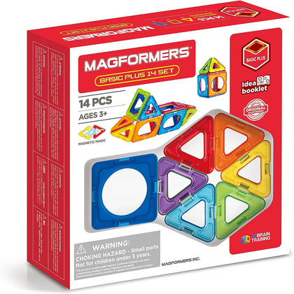 MAGFORMERS MAGNETIC BUILDERS 14PCS  8 TRIANGLES & 6 SQUARES