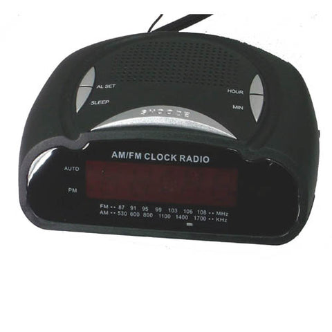 CLOCK ALARM RADIO AM/FM DIGITAL BLACK WITH SLEEP TIMER