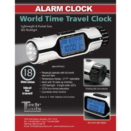 CLOCK ALARM DIGITAL WITH FLASHLIGHT ASSORTED COLOU
