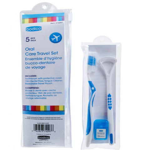 TRAVEL ORAL CARE 5PCS/SET TOOTH BURSH W/COVER DENTAL FLOSS