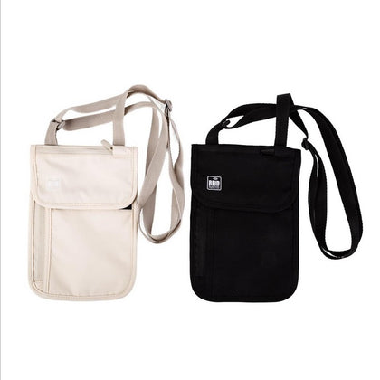 NECK POUCH FOR TRAVEL W/RFID 2 ASSORTED COLOR