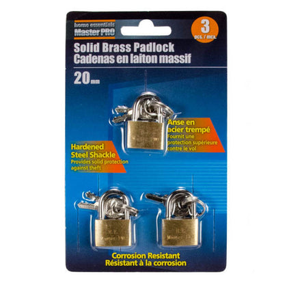 LUGGAGE LOCK BRASS SOLID 20MM