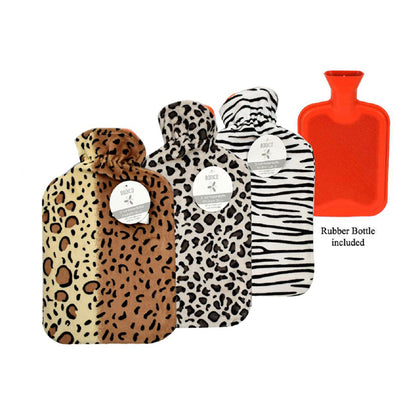 RUBBER BOTTLE HOT WATER THERAPY W/WASHABLE COVER 1.7L ASSORTED